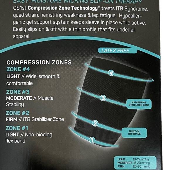 OS1st Size M Quad Performance Compression Sleeve QS4 Quad Strains ITB Brace - Picture 3 of 5